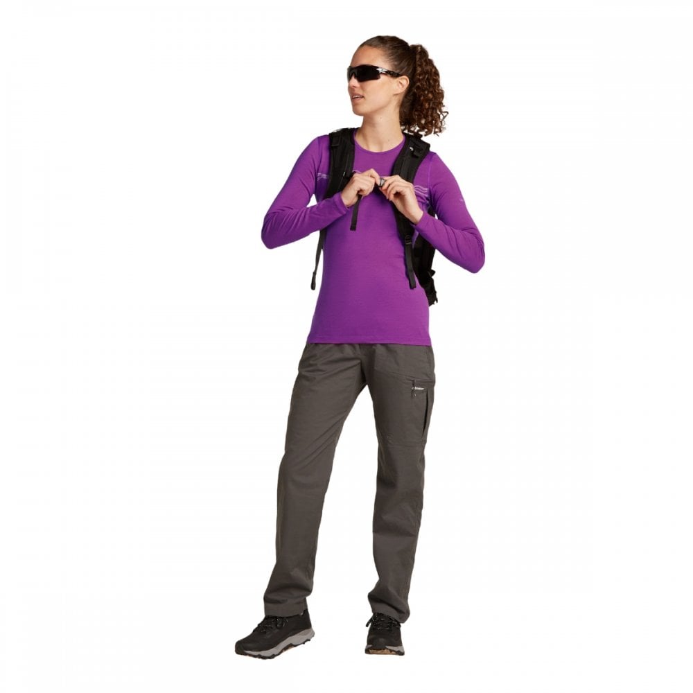 Womens Merino 200 Oasis Long Sleeve Crewe Thermal Top Mountain Pulse