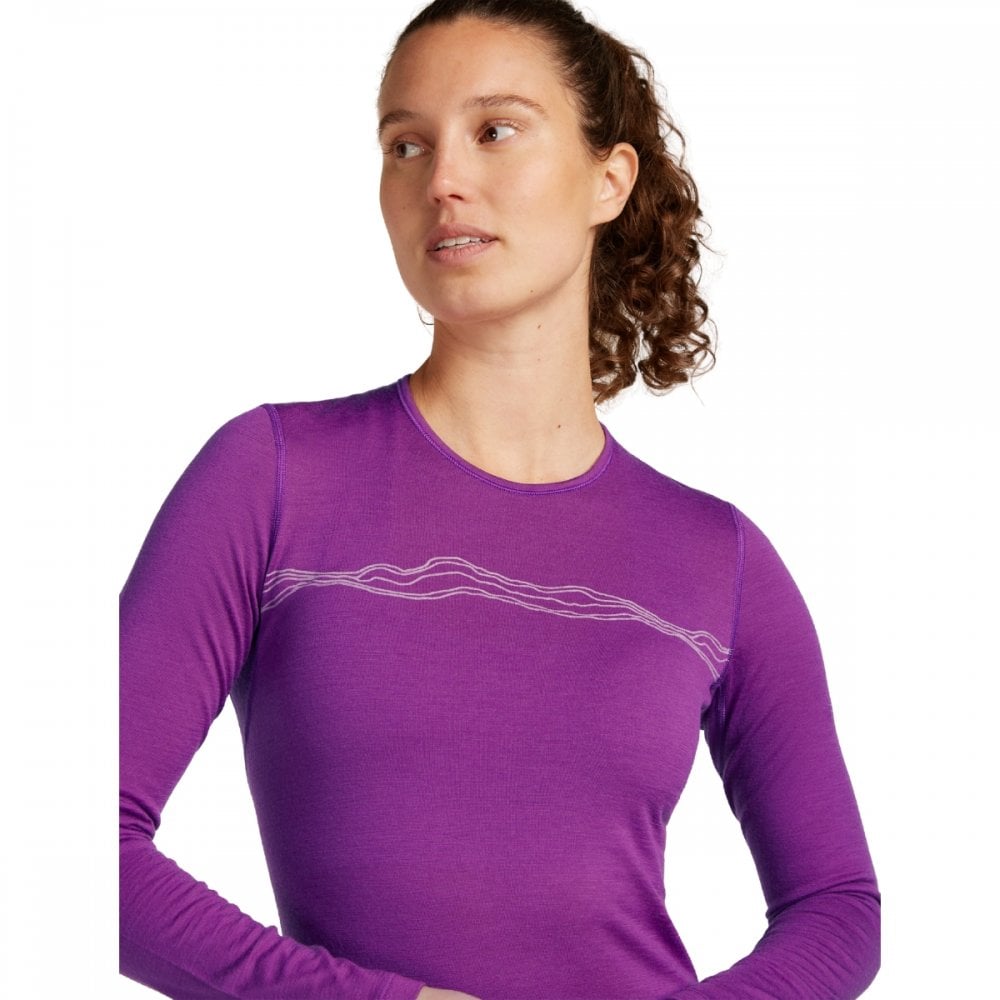 Womens Merino 200 Oasis Long Sleeve Crewe Thermal Top Mountain Pulse