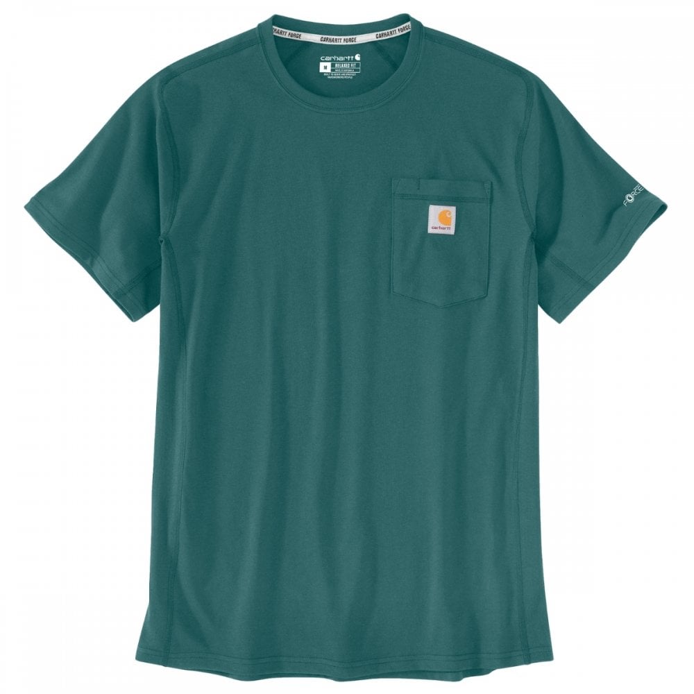 106652 Carhartt Force Relaxed Fit Midweight Short-Sleeve Pocket T-Shirt Transformative Teal S *One Size Only - Outlet Store*