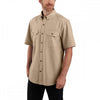 104369 Loose Chambray Short Sleeve Shirt Dark Tan Chambray XL *One Size Only - Outlet Store*